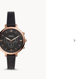 Hybrid Smartwatch HR Monroe Black Leather Rose Gold